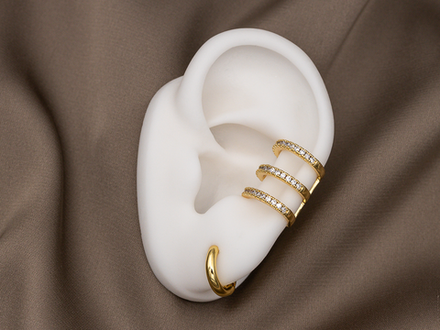 Кафф "Параллели" со стразами