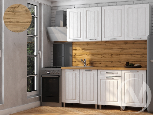 Кухня Лаура 1.8м (корпус белый/клен белый) 26мм дуб вотан