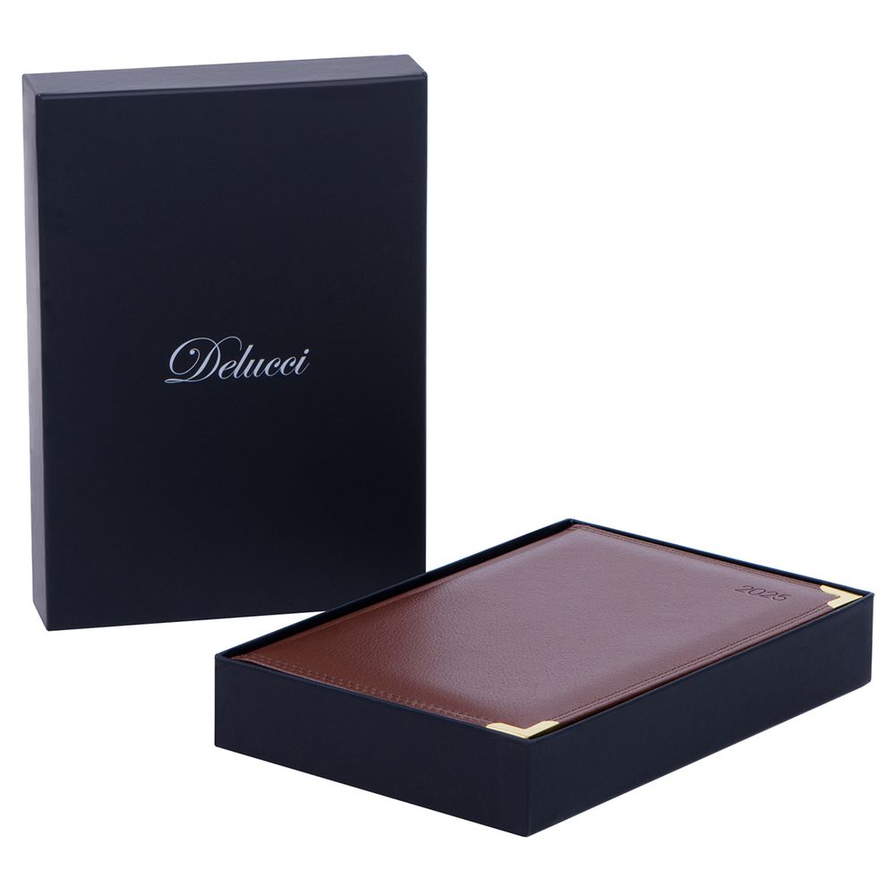 Датированный ежедневник Delucci А5 184 листов с фактурной обложкой коричневый (DD5_90502) 2