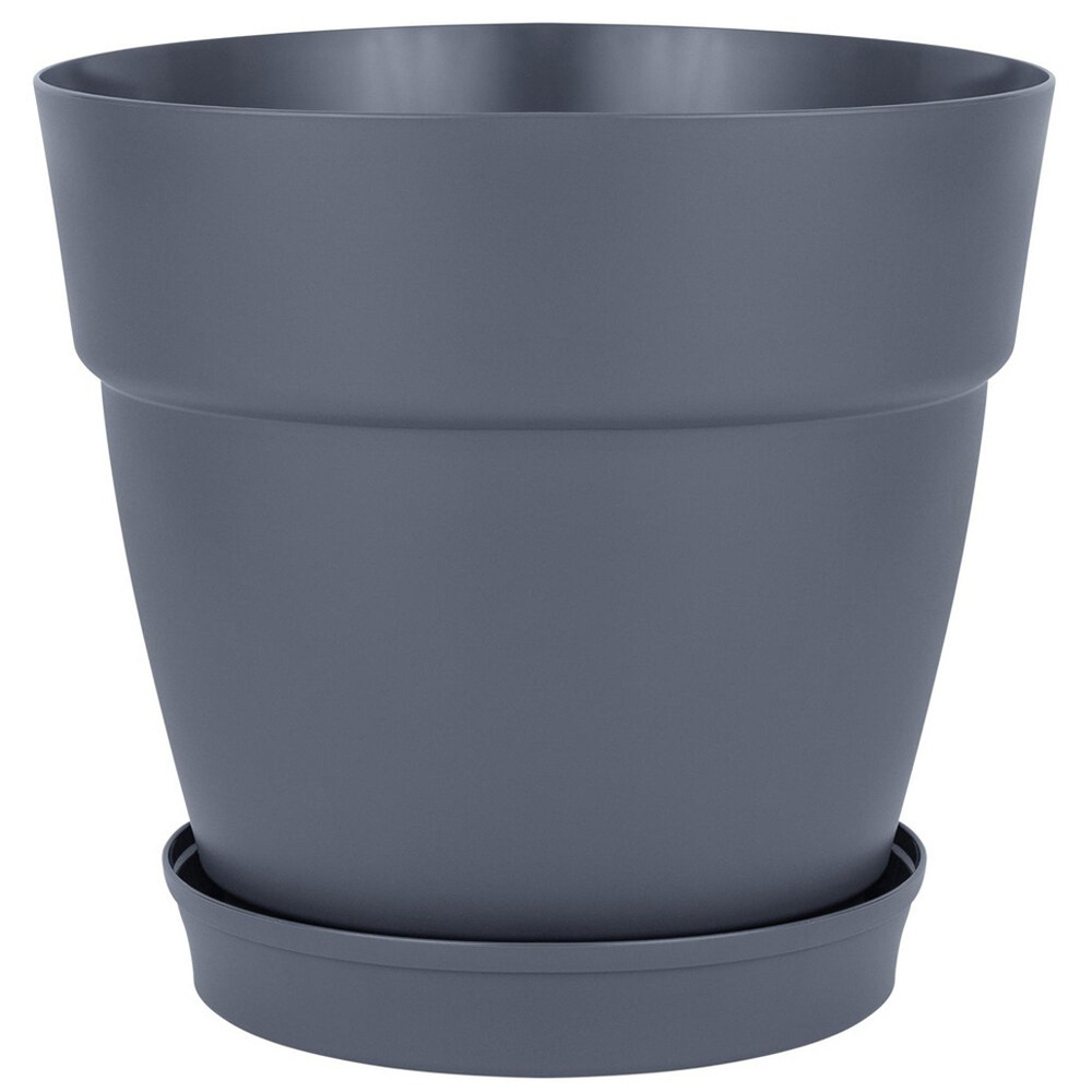 Горшок цветочный Villa de Fiori 26л D380мм, фиксированный поддон, на колесиках, вулканический серый