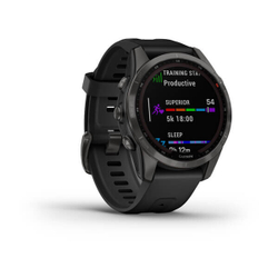 Garmin Fenix 7S Sapphire Solar Титан DLC Carbon Grey с черной полосой 42 мм (010-02539-25)