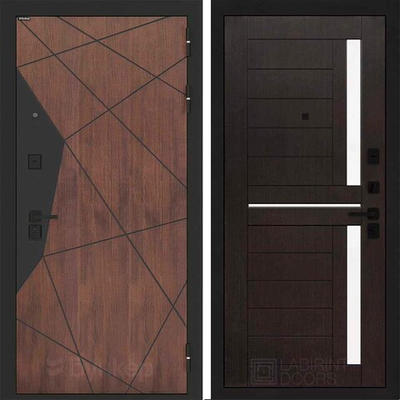Входная дверь Бункер BN-14 - 02 Венге, стекло белое