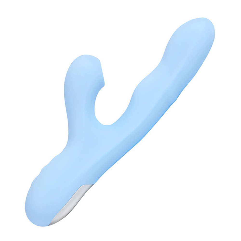 Голубой вибратор-кролик 22,7см с ротацией, вакуумом и подогревом BeYourLover Rosubi Wavey Rotating & Suction Vibrating BA564A