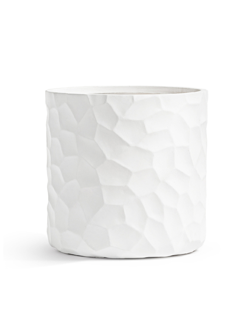 Кашпо TREEZ ERGO - серия Comb - Цилиндр - Белый камень