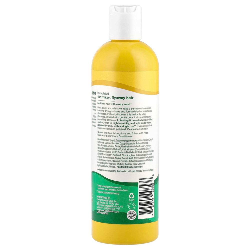 Alba Botanica, So Smooth, шампунь для вьющихся, непослушных волос, с гарденией, 355 мл (12 жидк. унций)