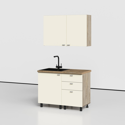 Этна-Алебастр Набор мебели для кухни (комплектация №3) 1100мм