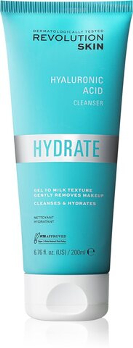 Revolution Skincare Hydrate Hyaluronic Acid - нежный очищающий крем-гель /   200  ml  / GTIN 5057566621311