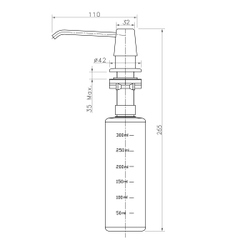 Дозатор для жидких моющих средств Rossinka AC-22P, врезной