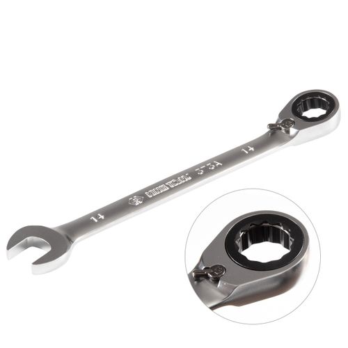 KING TONY (373A14M) Ключ трещоточный комбинированный с реверсом 14 мм