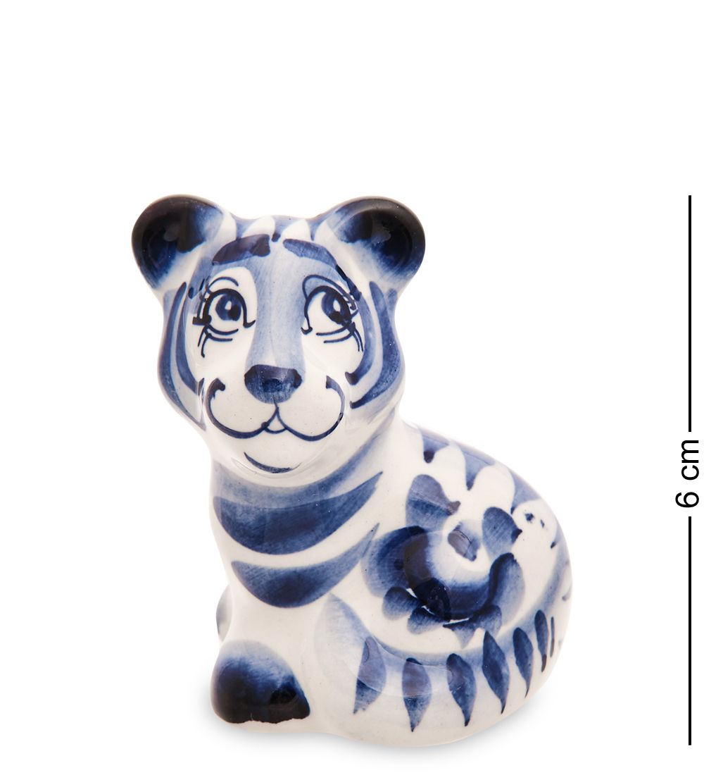 ГЛ- 773 Фигурка «Тигренок» (Гжельский фарфор)