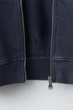 ZARA ТОЛСТОВКА НА МОЛНИИ С ЭФФЕКТОМ ПОТЕРТОСТИ ROLLING STONES ©, АНТРАЦИТОВО-СЕРЫЙ