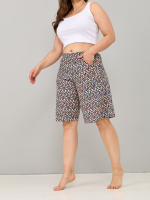 Юбка-шорты Ю-004/цветочки-желтооранжевые