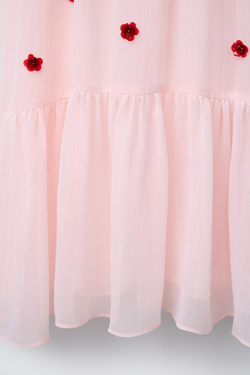 ZARA ПЛАТЬЕ С КОНТРАСТНЫМИ ЦВЕТАМИ, СВЕТЛО-РОЗОВЫЙ