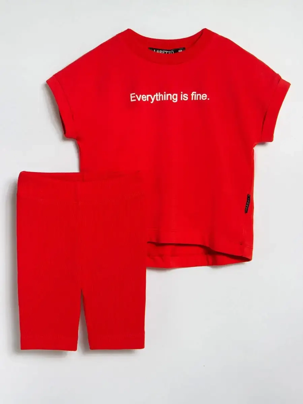 Костюм для девочки, футболка и велосипедки