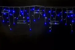 Светодиодная мерцающая бахрома 3*0.6 м., 220V, 100 синих LED ламп, черный каучук, соединяемая, Winner (b.02.7B.100+)
