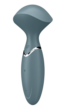 Серый вибромассажер Mini Wand-er - 16 см.