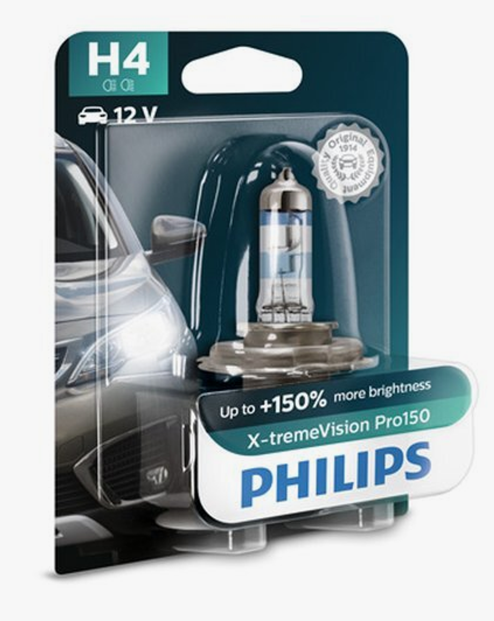 Автолампа H4 12V 60/55W P43t Philips +150% X-treme Vision Pro150 (бл1шт) #12342XVPB1 ORIGINAL