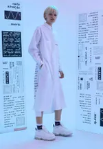 Купить Рубашка-платье Futureisnown Media Radiation Damping shirt Белая Рубашка-платье Futureisnown Media Radiation Damping shirt Белая