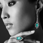 Кольцо с Турмалином Параиба и Бриллиантами, R0116-1/1