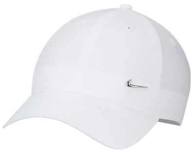 Теннисная кепка Nike Dri-Fit Club Unstructured Metal Swoosh Cap - white/metallic silver