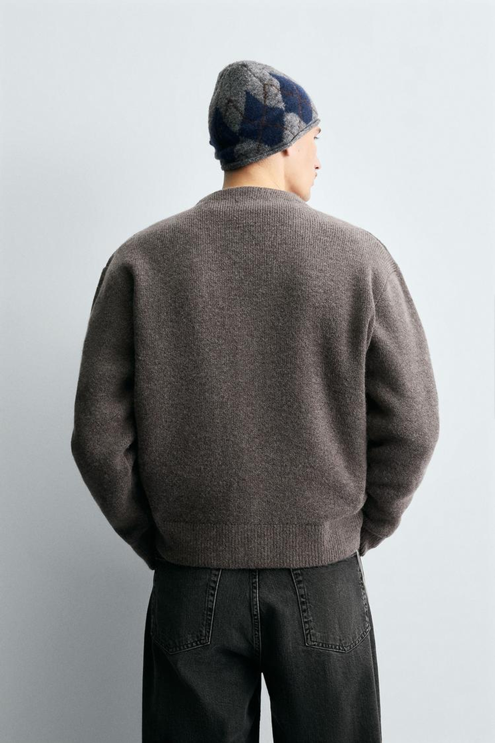 ZARA КАРДИГАН ИЗ РЕЛЬЕФНОГО ТРИКОТАЖА, СЕРЫЙ