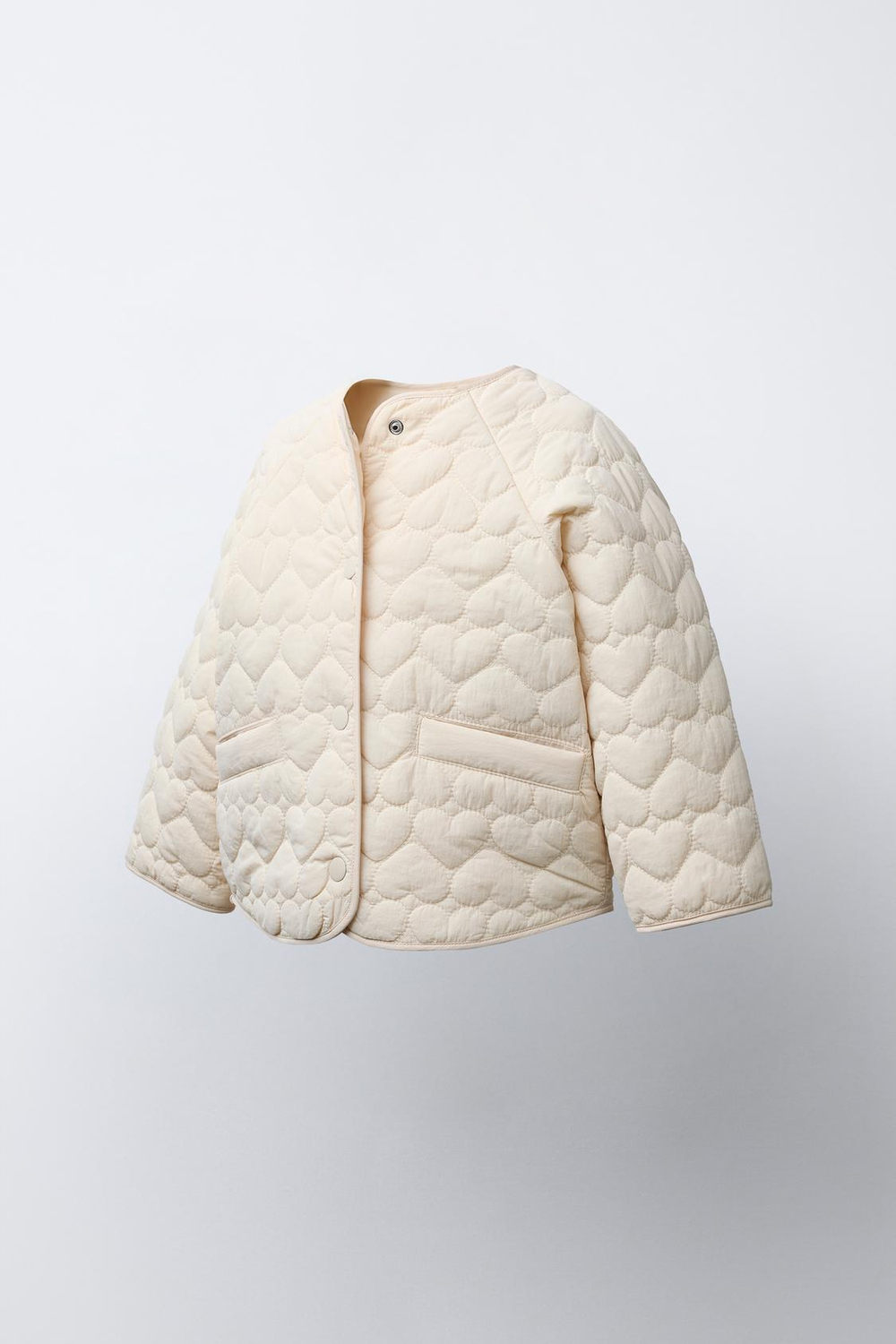 ZARA СТЕГАНАЯ КУРТКА, ЭКРЮ