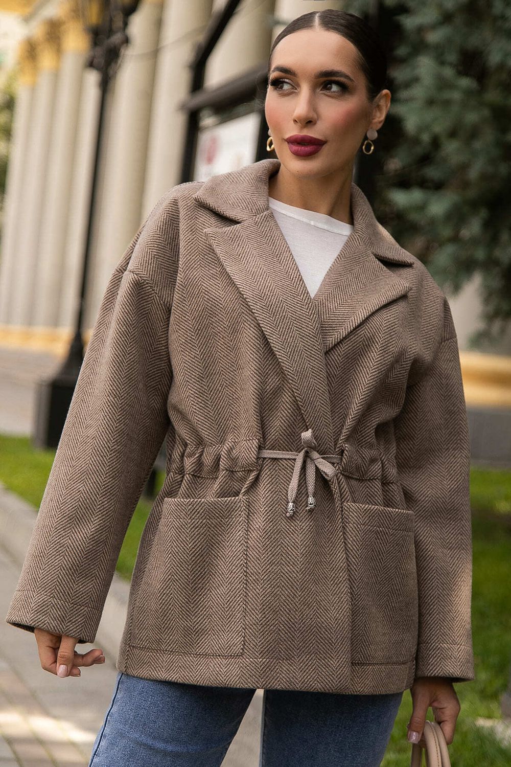 Пальто-пиджак (коричневый) Б14130-7М LT Collection