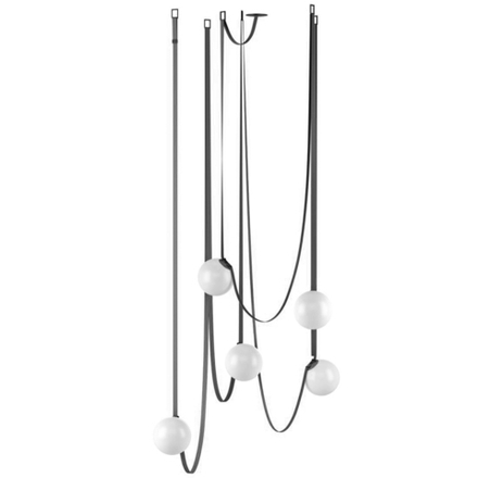 Pendant design lamp  Plusminus Semispheres by Vibia (5 lampshades,  Black)