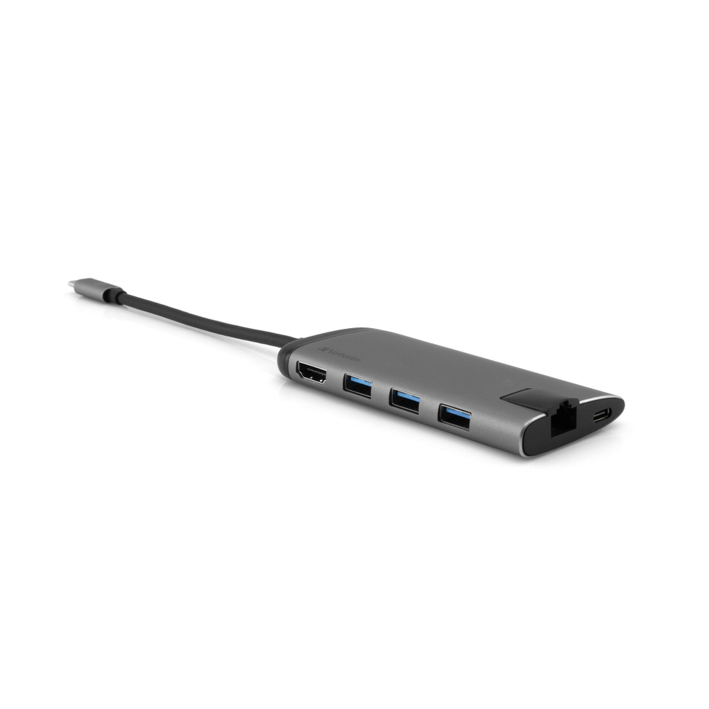 Многопортовый разветвитель Verbatim USB-C USB 3.0/HDMI/Gigabit Ethernet/SD/microSD