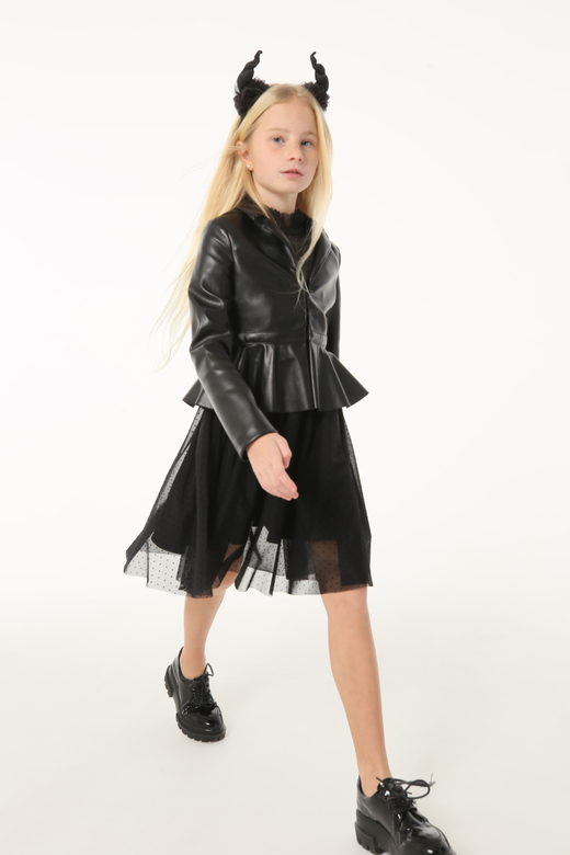 Жакет в стиле глэм-рок из эко-кожи