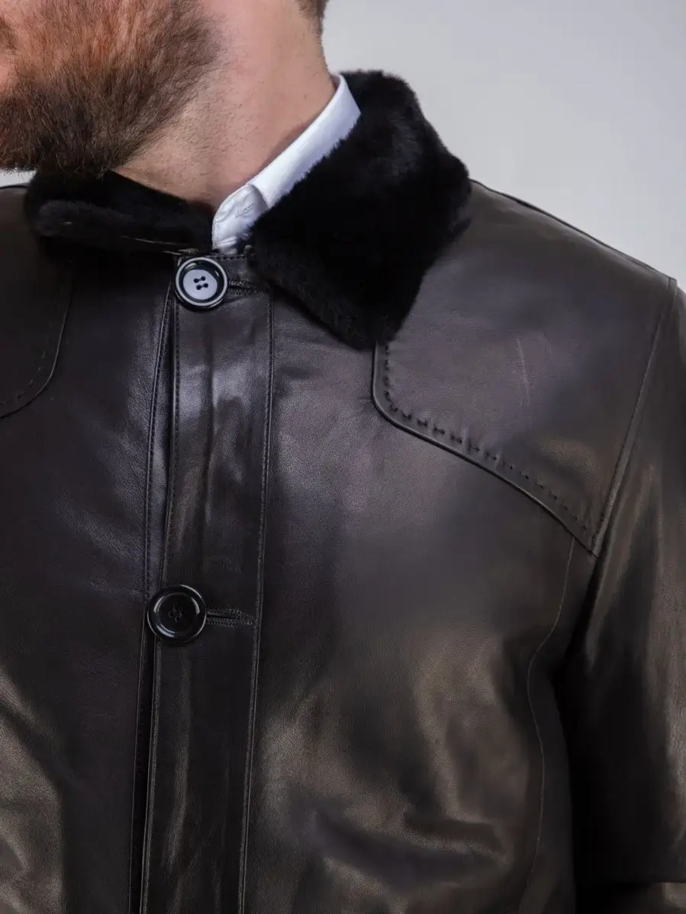 Дубленка мужская натуральная с мехом куртка зимняя Турция