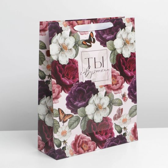 Пакет ламинированный вертикальный «Цветы», L 31 × 40 × 11,5 см