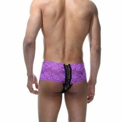Мужские трусы тонги сиреневые кружевные La Blinque LB15412