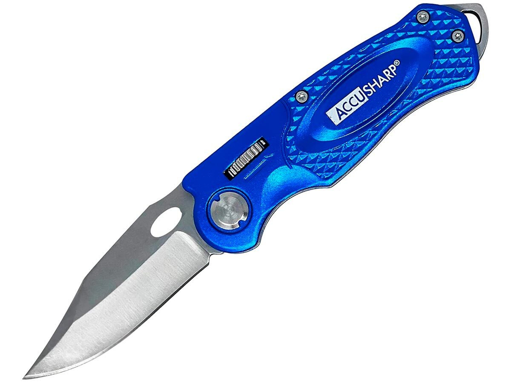 Нож складной AccuSharp Folding Sport Knife, нержавеющая сталь, рукоять алюминий, синий