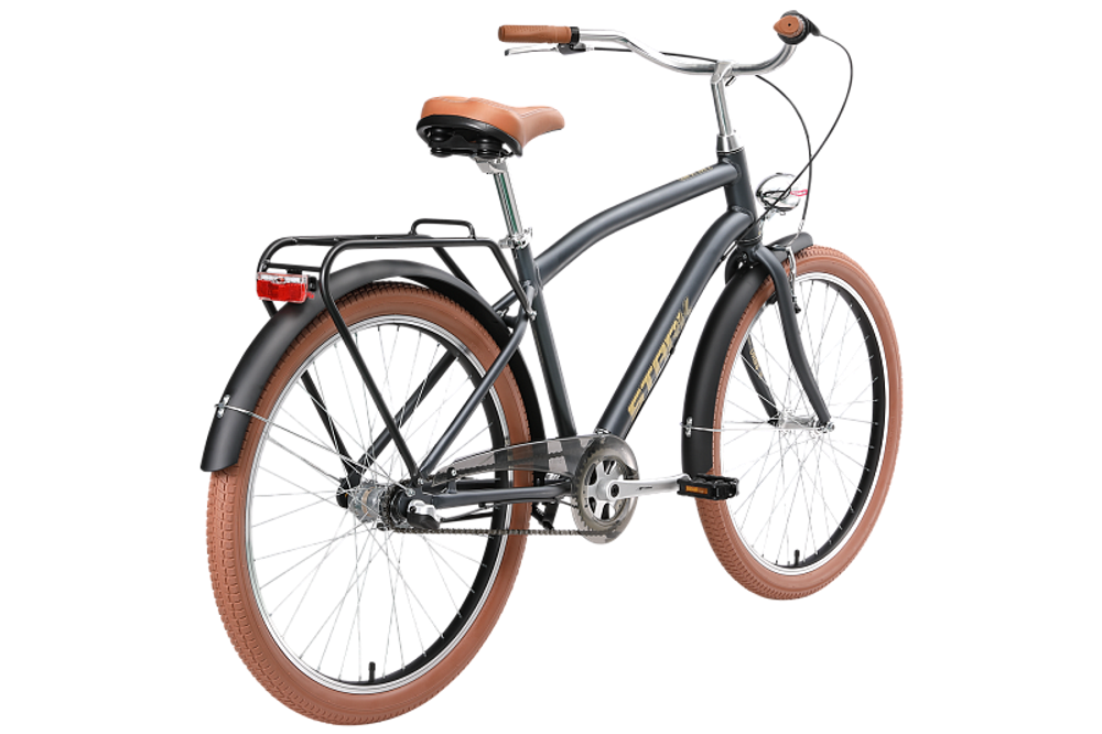 Велосипед 26" Stark'25 Comfort Man р.L/20" 3ск. темно-серый матовый/песочный
