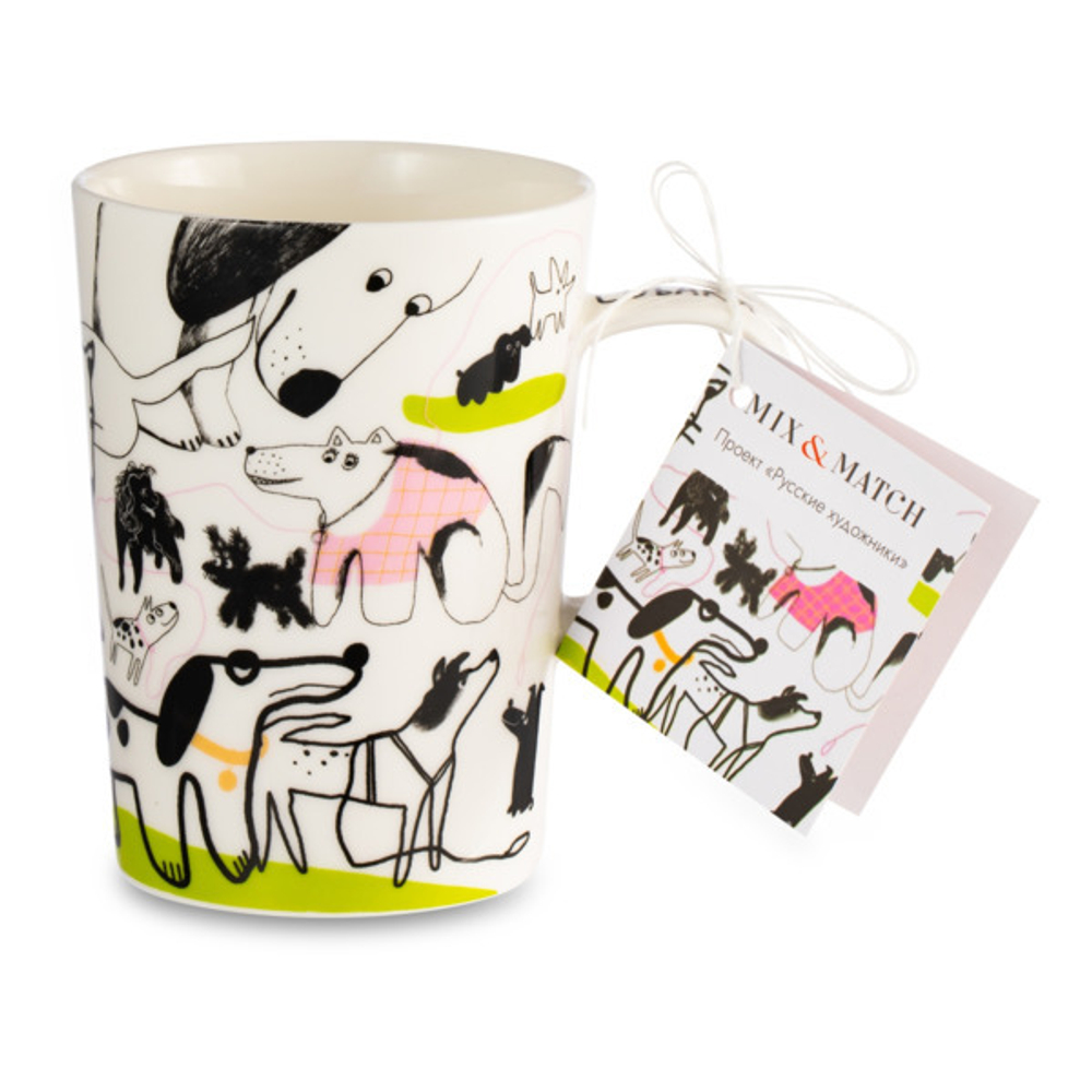 Кружка 450мл Mix&Match Синергия Собаки бывают разные белая