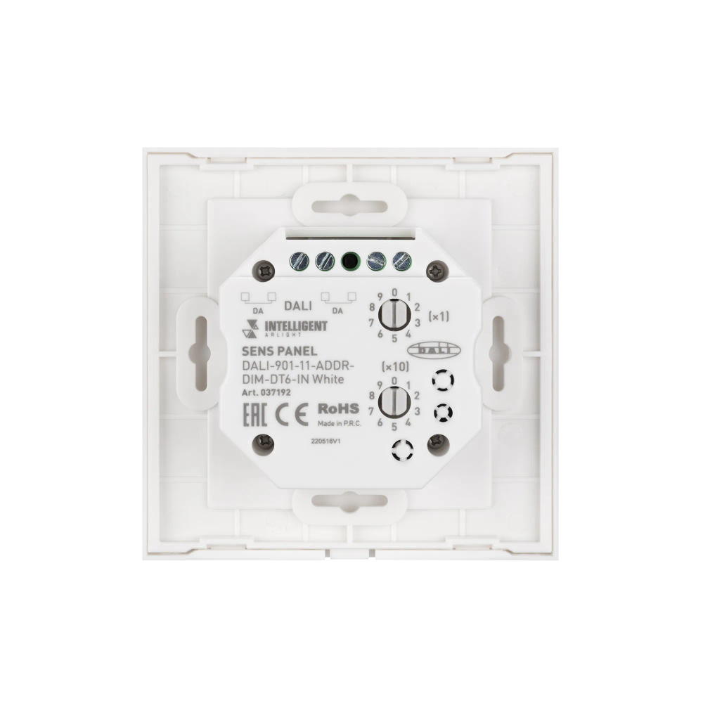 INTELLIGENT ARLIGHT Сенсорная панель DALI-901-11-ADDR-DIM-DT6-IN White (BUS) (IARL, IP20 Пластик, 3 года) 037192