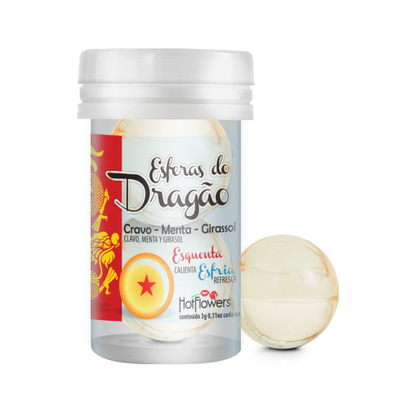 Лубрикант DRAGON BALL на масляной основе в виде 2-х шариков с охлаждающе-разогревающим эффектом.