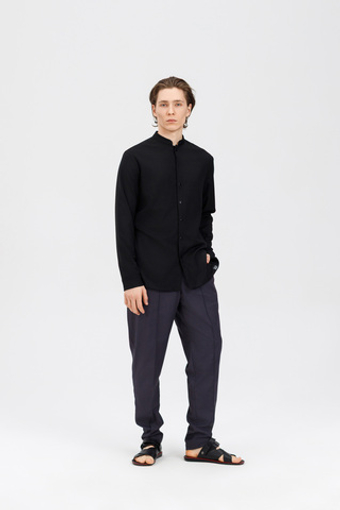 Рубашка Классика, китель с длинным рукавом, черный