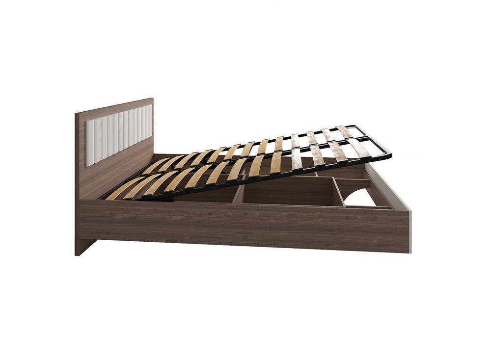 МС Роза Кровать 1400 Орех Франклин/Белый софт