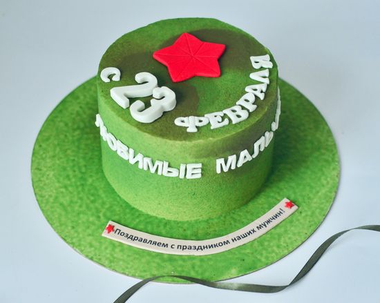 Торт на 23 февраля цвета хаки