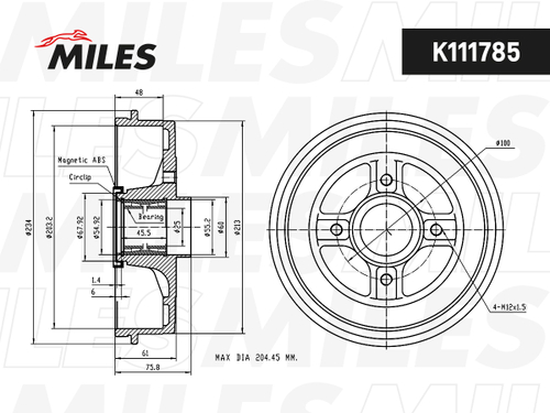Барабан тормозной задний RENAULT LOGAN 2004-2009