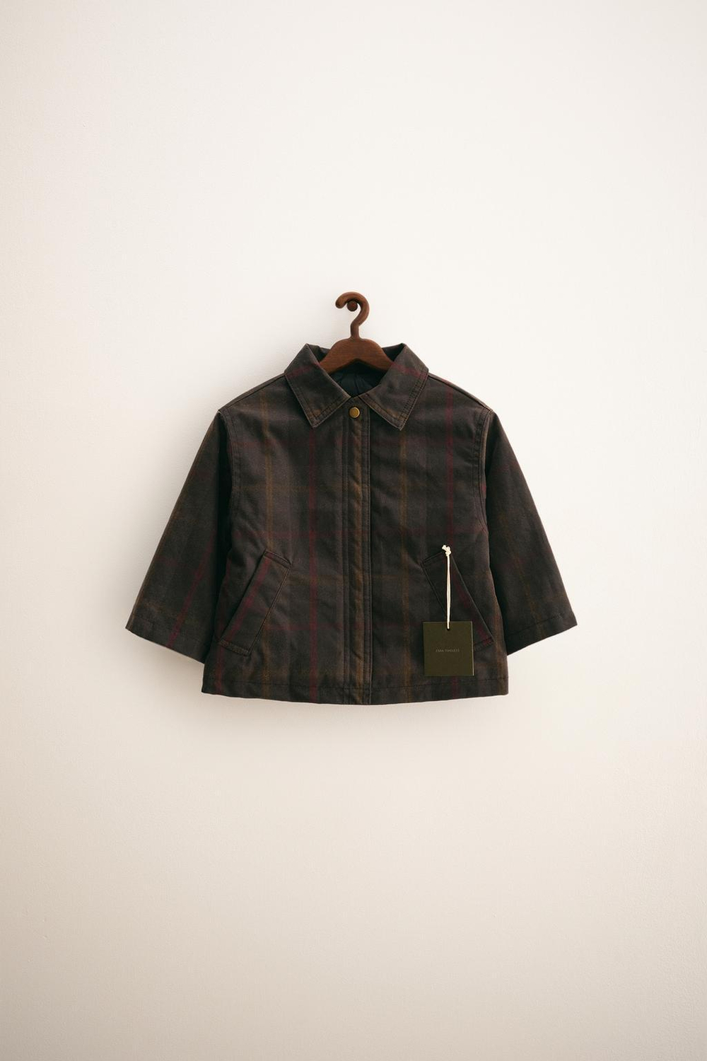 ZARA TIMELESS — ВОЩЕНАЯ КУРТКА, ТЕМНО-КОРИЧНЕВЫЙ