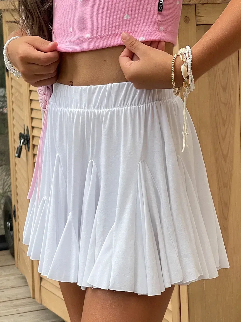 Белая юбка-шорты для девочки в школу