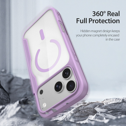 Чехол книжка фиолетового цвета (Purple Pink) с поддержкой MagSafe от Dux Ducis для iPhone 17 Pro, серия Skin X Pro Series Case