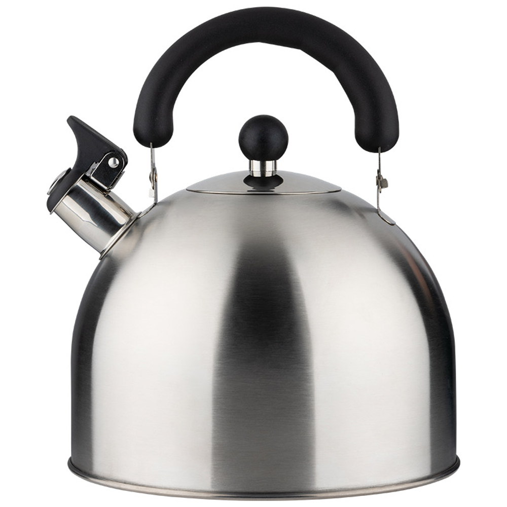 Чайник GRANDE, объем 5 л, из нерж стали со свистком, с бакелитовой ручкой, матовый Mallony