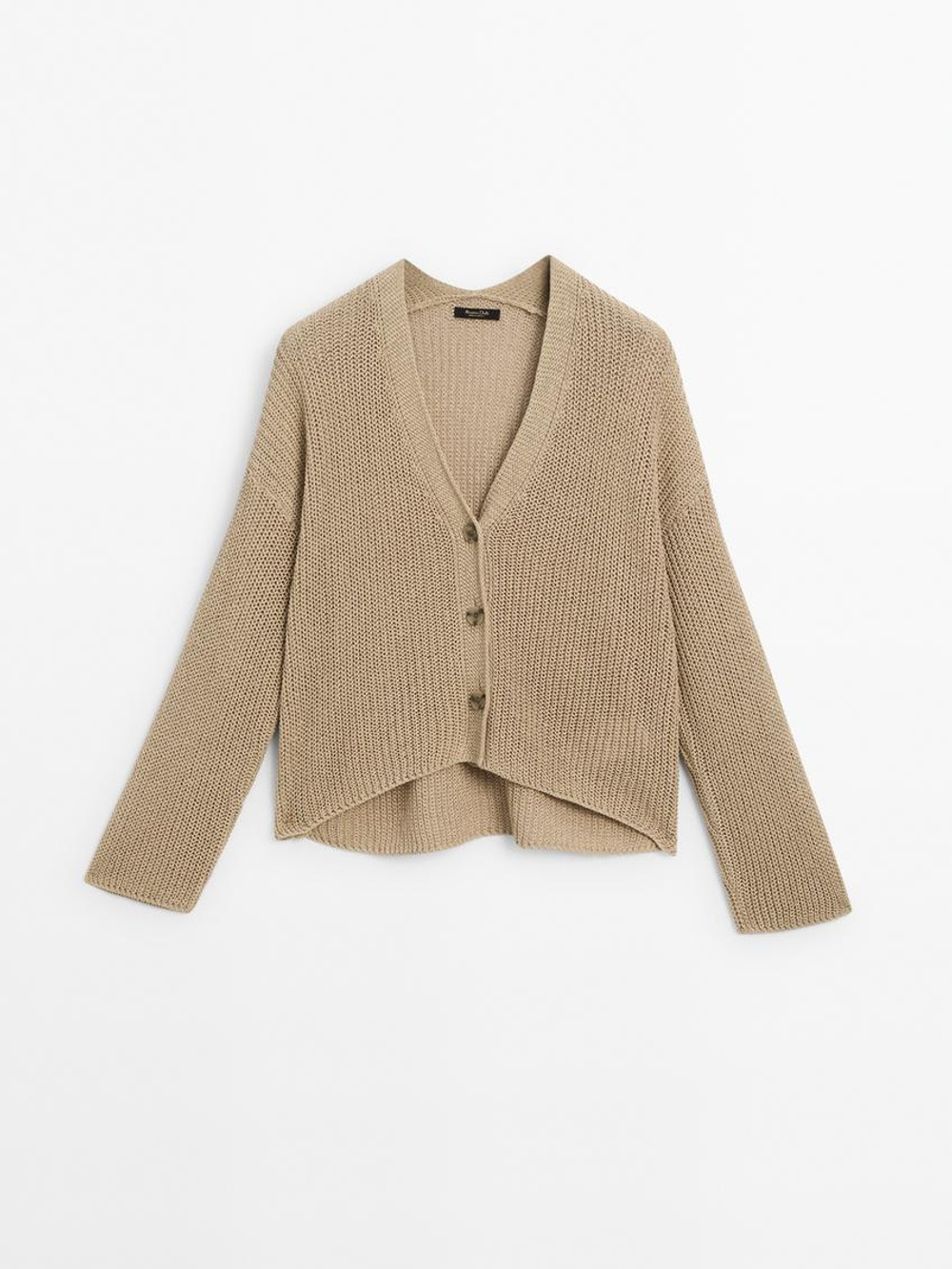 Massimo Dutti Вязаный кардиган, золотистый