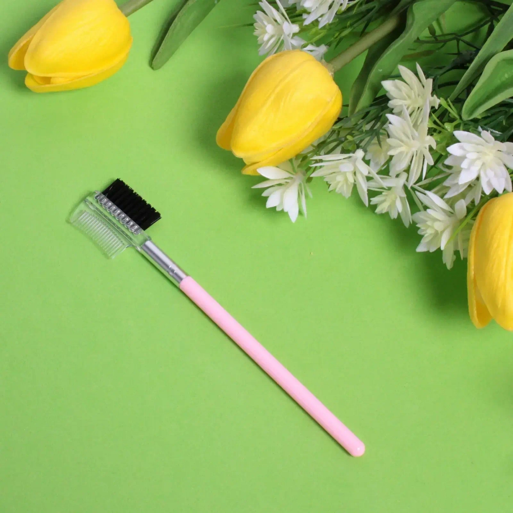 Щёточка для бровей и ресниц «Beauty Bar», цвет розовый, 15см