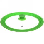 Крышка для посуды универсальная 26,28,30см зеленая силиконовая ручка