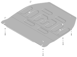 Защита картера двигателя, Электроусилителя руля, Переднего электромотора. 4 мм, Алюминий для Voyah Dream 2021-н.в., Motodor.348606